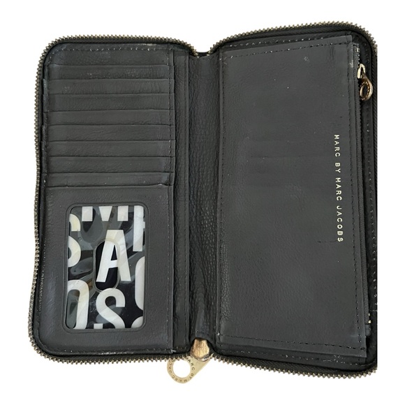 Marc Jacobs wallet leather stone grey Standard Supply Workwear Zip Around Wallet - Picture 10 of 13